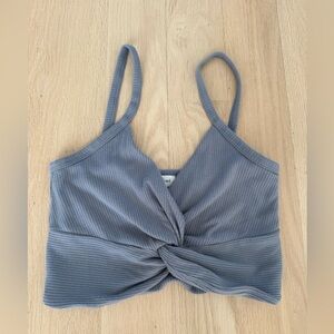 Aritzia Wilfred Blue Butterfly Crop Top Women’s XS